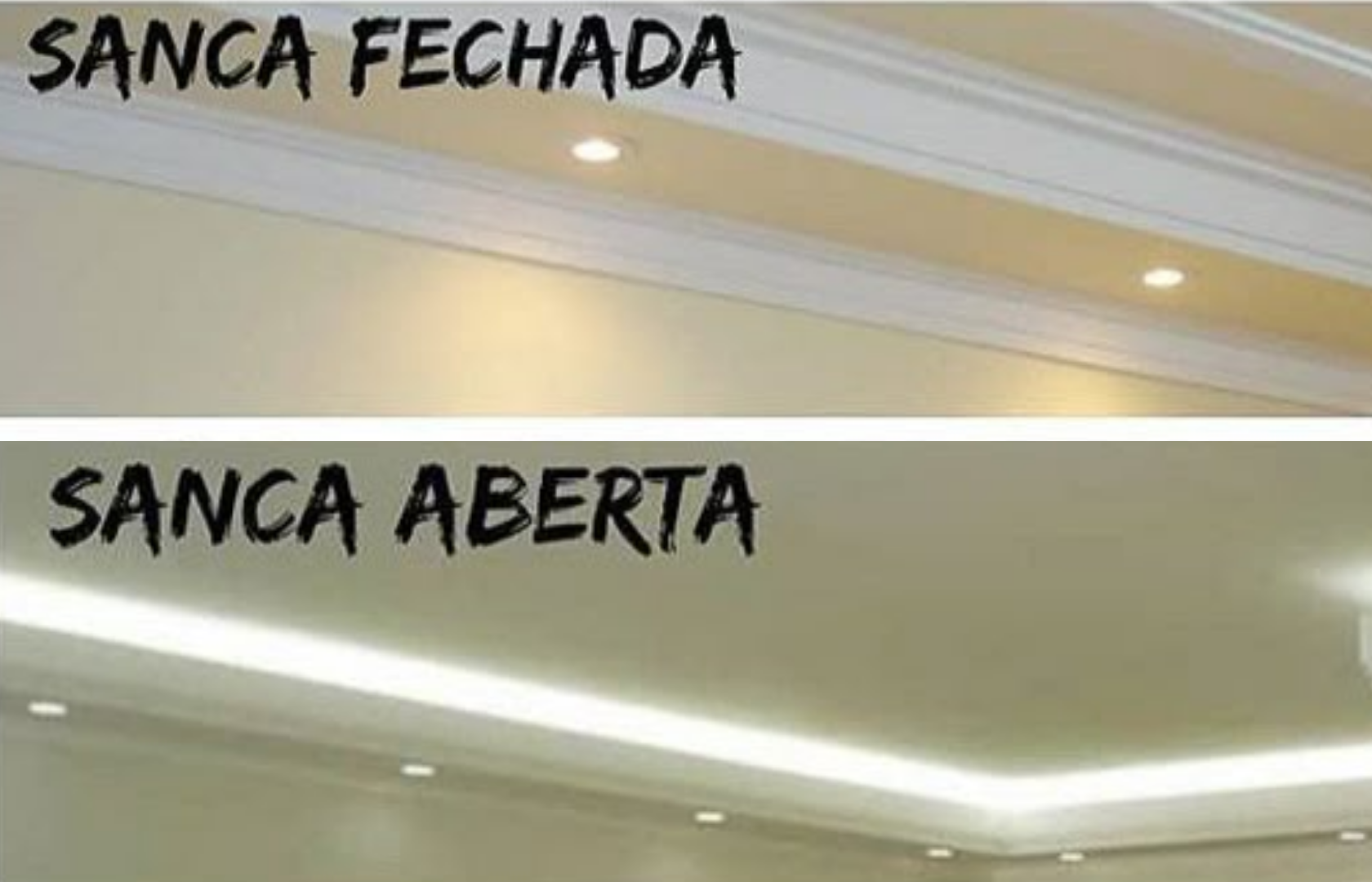 Diferenca entre sanca aberta e fechada
